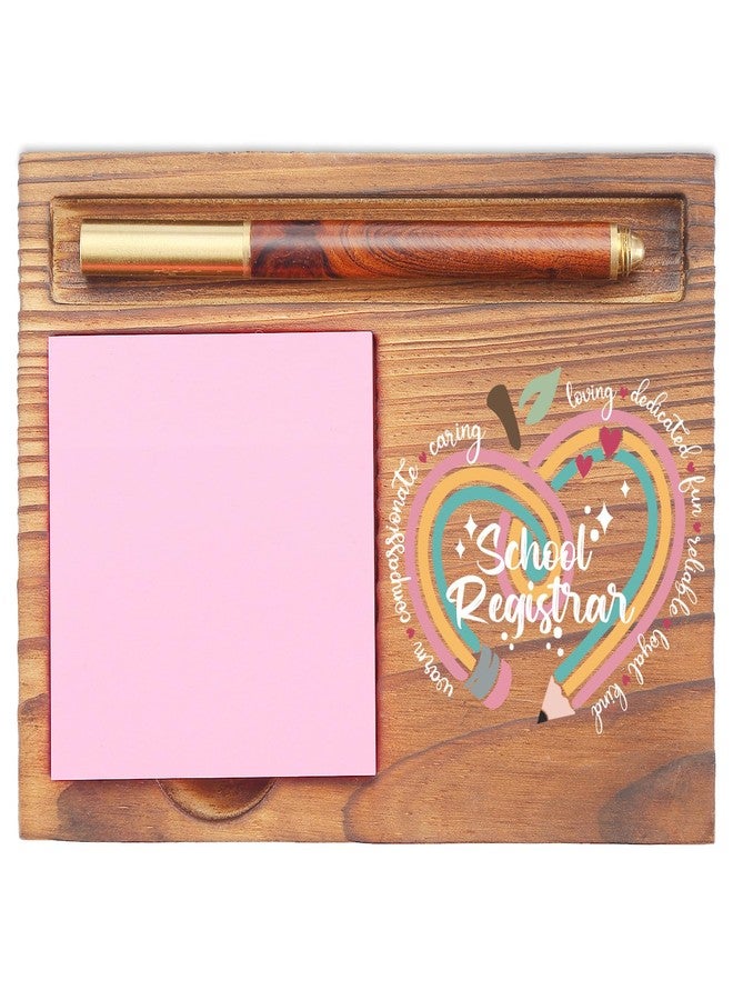 EFFJNSG School Registrar Sticky Note Holder, Appreciation Gift for School Registrar, Educational Desk Organizer for Teacher, Principal, Education Professionals EDP181 - Image 1