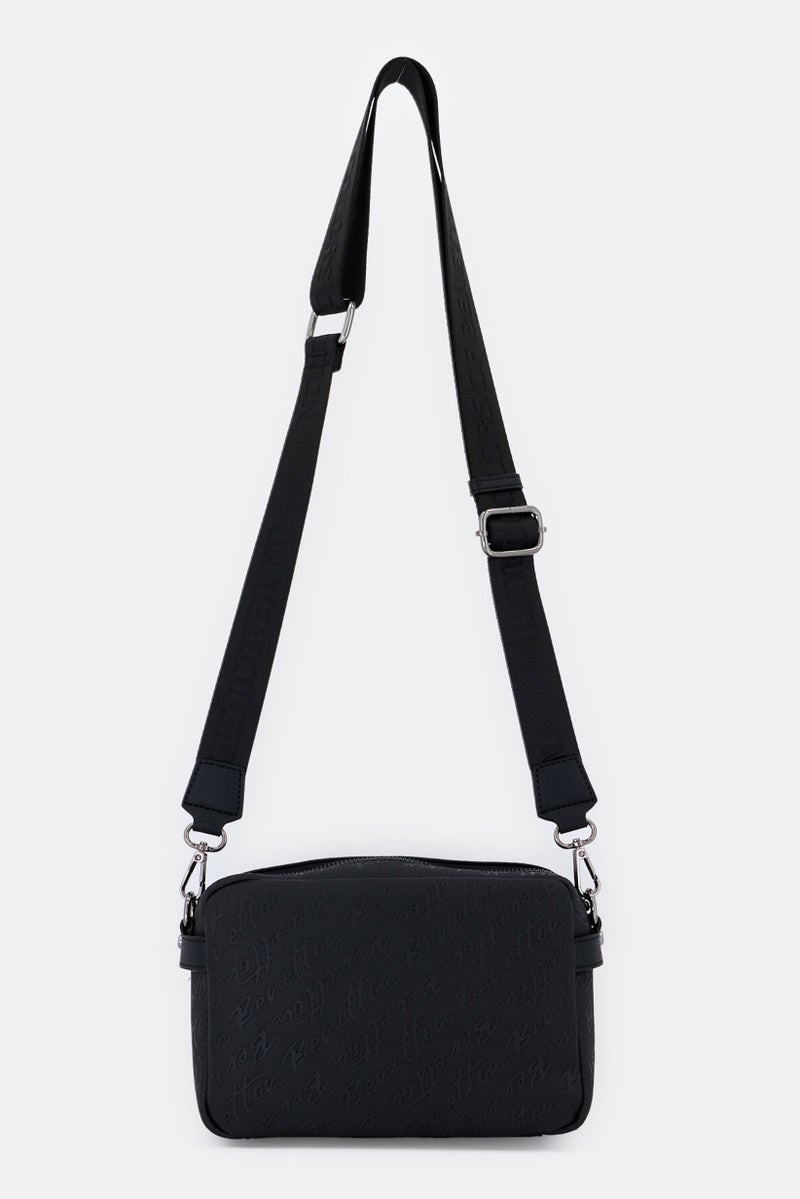 UNITED COLORS OF BENETTON Women Brand Logo Cross Body Bag, Black  - Image 2