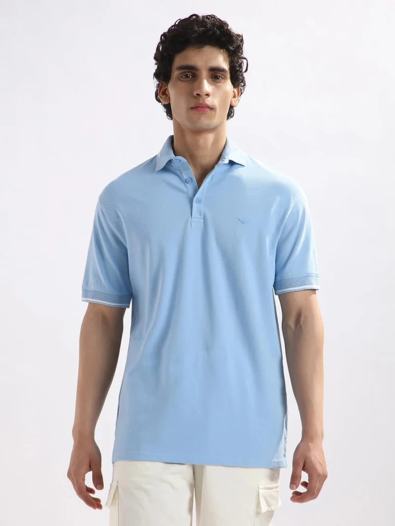نوبيرو قميص بولو رجالي أزرق فاتح بقصة عادية