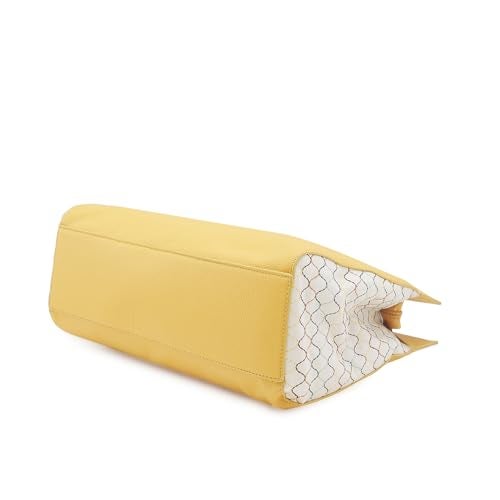 Caprese Shane Satchel, Yellow-Large | Sleek Solid Designed Shoulder Bag for Women with Adjustable Sling Strap | Easy Back Access Pocket & Spacious | Perfect for College & Office Use - Image 5
