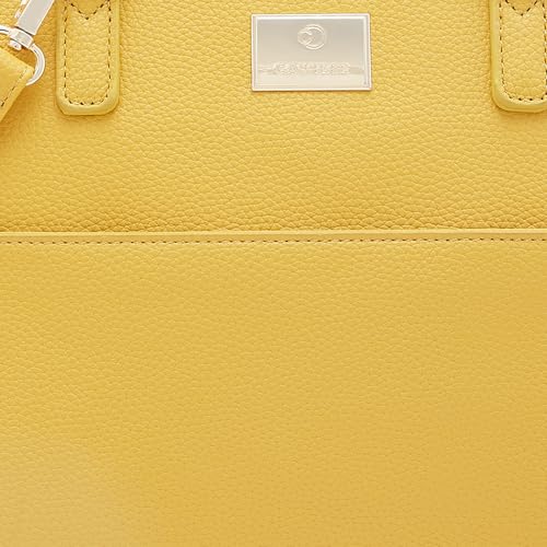 Caprese Shane Satchel, Yellow-Large | Sleek Solid Designed Shoulder Bag for Women with Adjustable Sling Strap | Easy Back Access Pocket & Spacious | Perfect for College & Office Use - Image 3