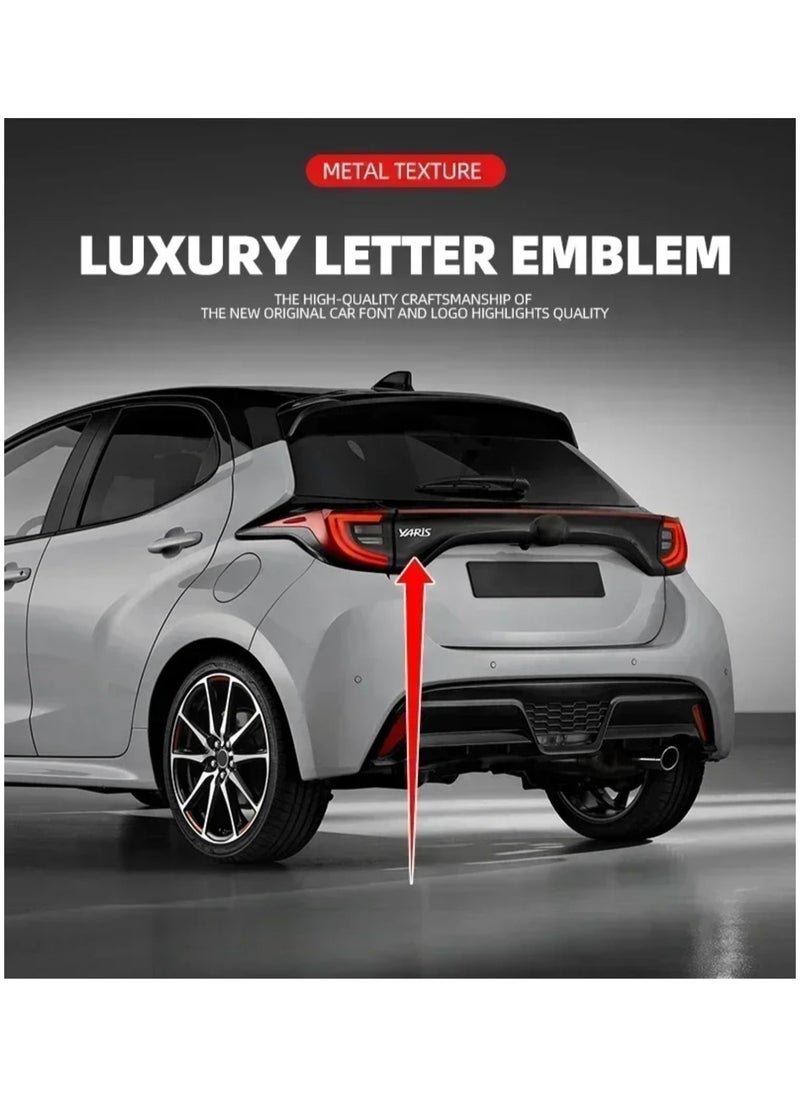 SOLDOUT - 3D Metal Car Letter Fender Logo Side Rear Tail Trunk Decals Emblem Badge Sticker Decal Styling Auto Accessories Compatible with Yaris (Black) - Image 1