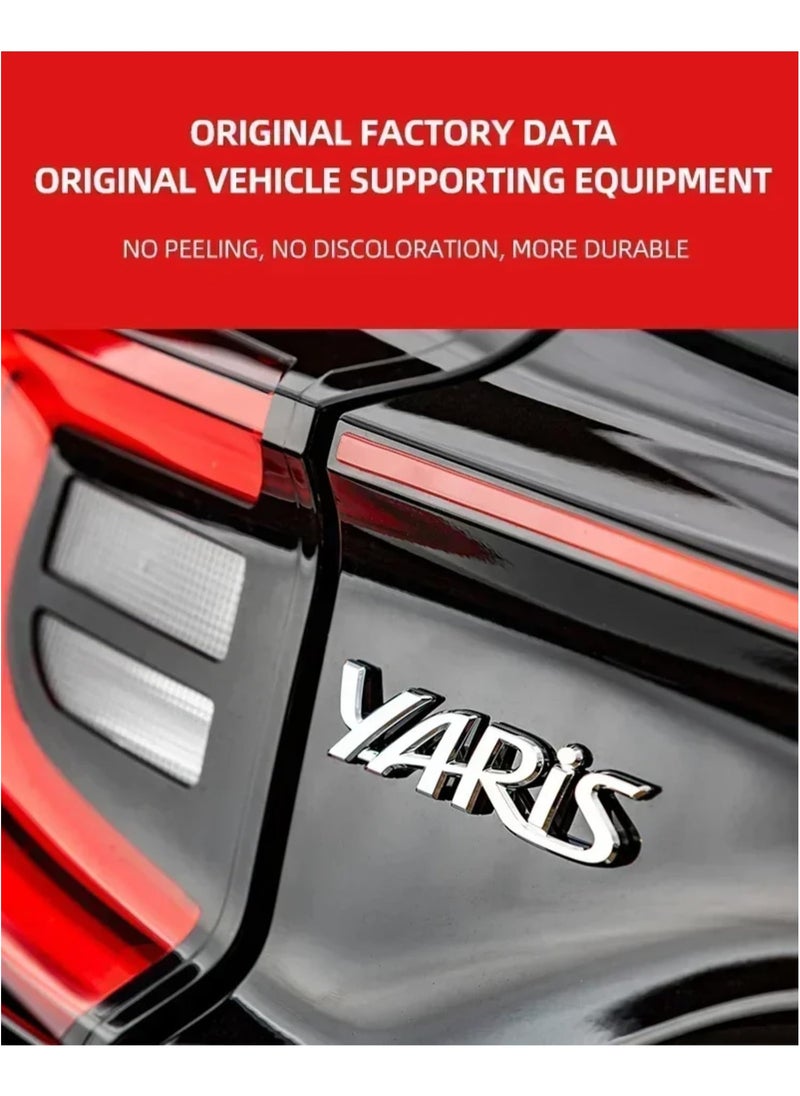 SOLDOUT - 3D Metal Car Letter Fender Logo Side Rear Tail Trunk Decals Emblem Badge Sticker Decal Styling Auto Accessories Compatible with Yaris (Black) - Image 1