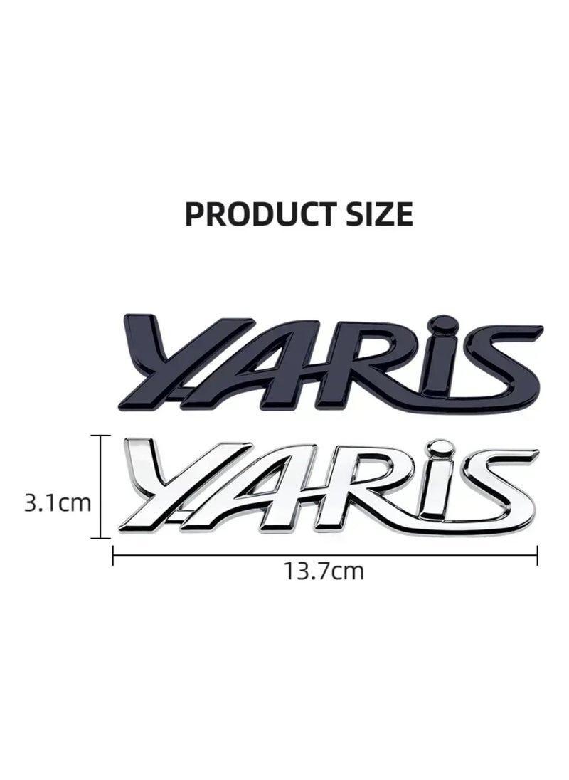 SOLDOUT - 3D Metal Car Letter Fender Logo Side Rear Tail Trunk Decals Emblem Badge Sticker Decal Styling Auto Accessories Compatible with Yaris (Black) - Image 1