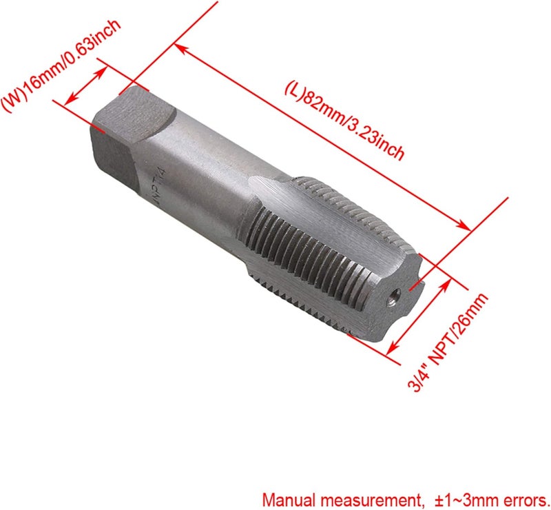 CNBTR 3/4" NPT Titanium High Speed Steel Machine Screw Thread Metric Plug Tap for Processing NPT Pipe Threads - Image 3
