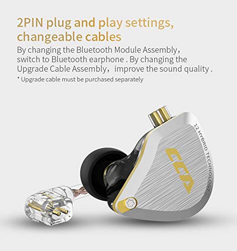 CCA C12 in Ear Monitor Headphones 5BA 1DD Hybrid HiFi IEM Earphones Noise Isolating Stereo Wired Earbuds for Musicians Audiophile Singers DJ（with mic） - Image 5