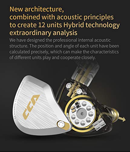 CCA C12 in Ear Monitor Headphones 5BA 1DD Hybrid HiFi IEM Earphones Noise Isolating Stereo Wired Earbuds for Musicians Audiophile Singers DJ（with mic） - Image 2