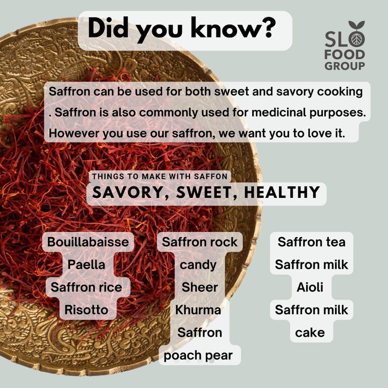Slofoodgroup Persian Saffron Spice from Afghanistan by Slofoodgroup, Premium Quality Saffron Threads, All Red Saffron filaments for cooking, tea, Baking and More, Grade 1 Quality 1 Gram - Image 5