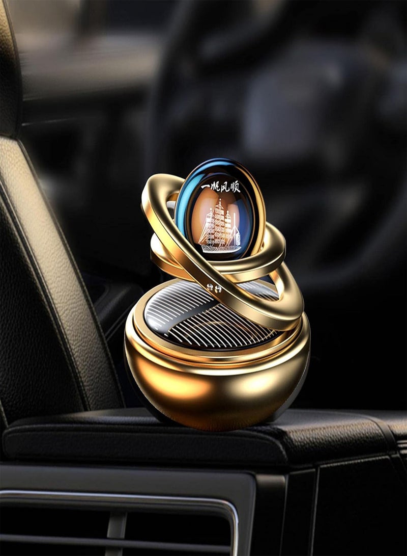 GGOOT Car Essential Oil Diffuser - Rotating Solar Operated Aromatherapy Diffuser Without Battery,Air Freshener Fragrance Diffuser for Home, Office, Car - Image 2