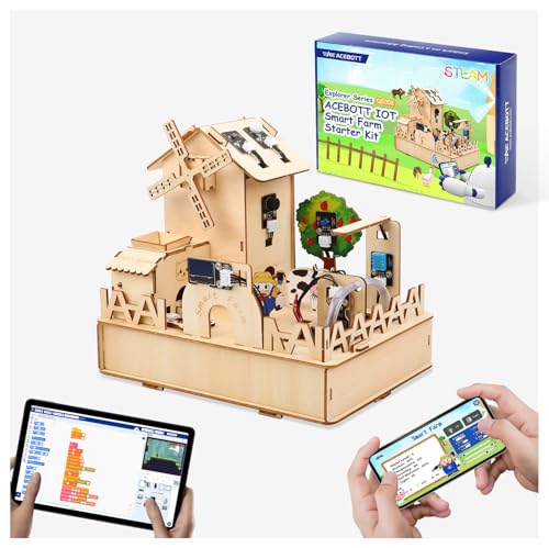 acebott STEM Kit for Kids Age 12 ACEBOTT ESP32 Smart Farm STEM Kit Compatible with Arduino Scratch Build IoT Greenhouse Automatic Watering Pet Feeder DIY Coding Project Gift for Teens Adults - Image 1