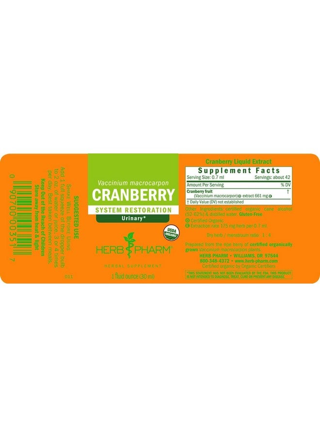 Herb Pharm Certified Organic Cranberry Liquid Extract for Urinary Tract Support - 1 Ounce - Image 5