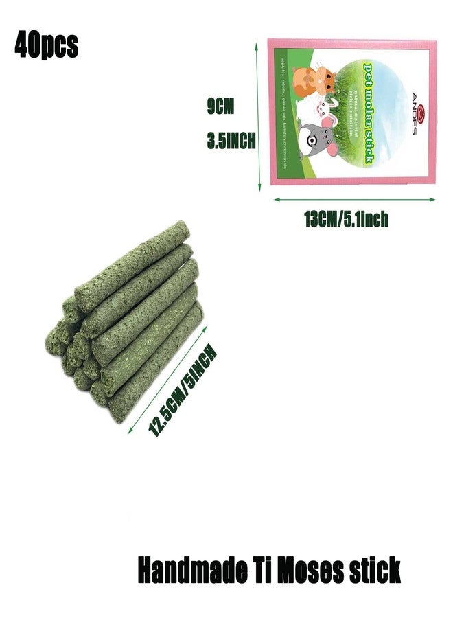 ANDES Rabbit Chew Toys 40pcs Timothy Hay Sticks About 14oz/400g Hamster Molar Snacks Handmade are Perfect Food Accessories for Bunny Guinea Pigs Rats Chinchillas Gerbils (40pcs Timothy Hay Sticks) - Image 2