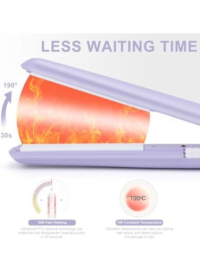 Generic Mini Ceramic Hair Straightener for Women 2 in 1 Portable Curling Iron Suitable for Short, Long Hair and Beard Multicolour  - Image 4