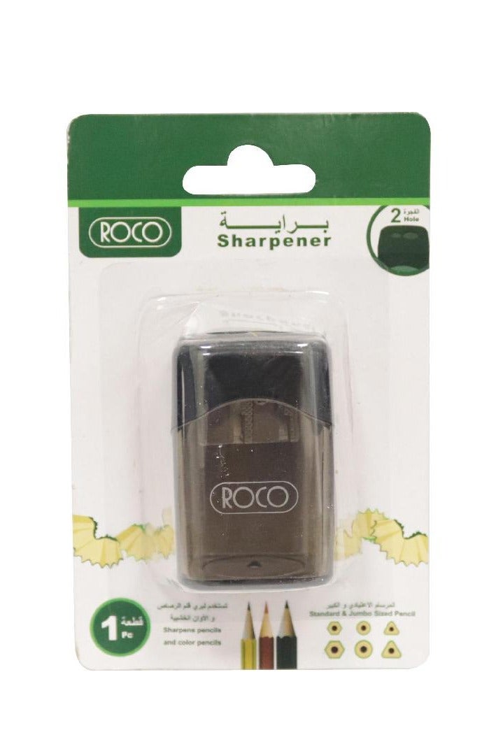 ROCO Pocket Sharpener 2 Holes Black - Image 1
