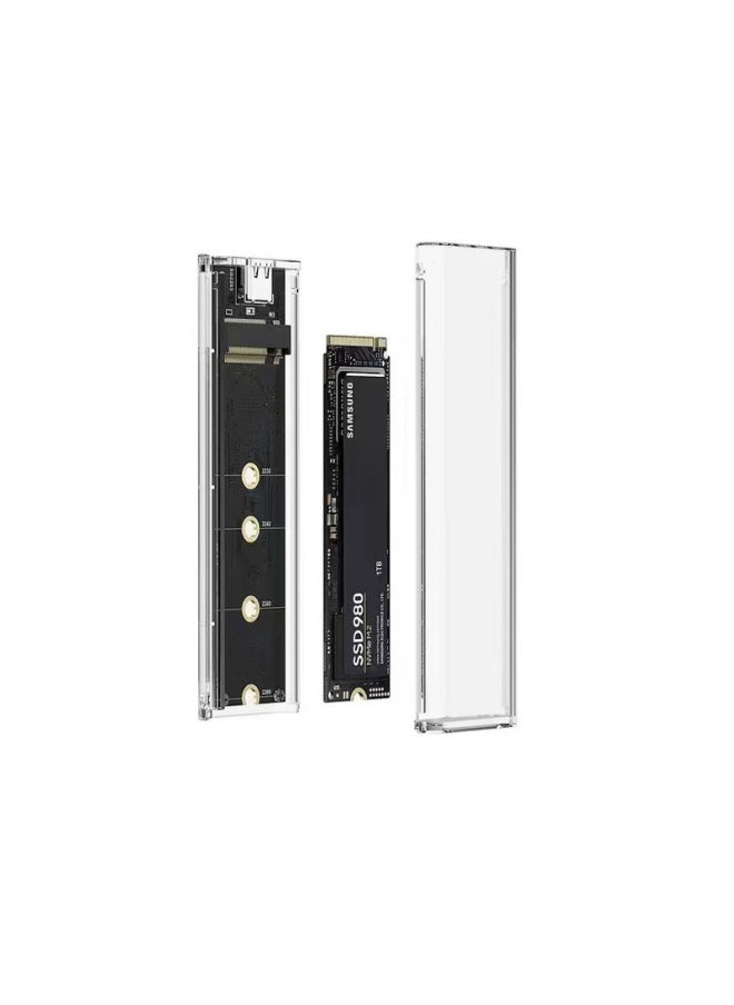 M.2 Transparent Push-pull Solid-state SSD Hard Drive Box NVME/NGFF/SATA To USB3.1 Speed Type-C-Color:NVME  - Image 5