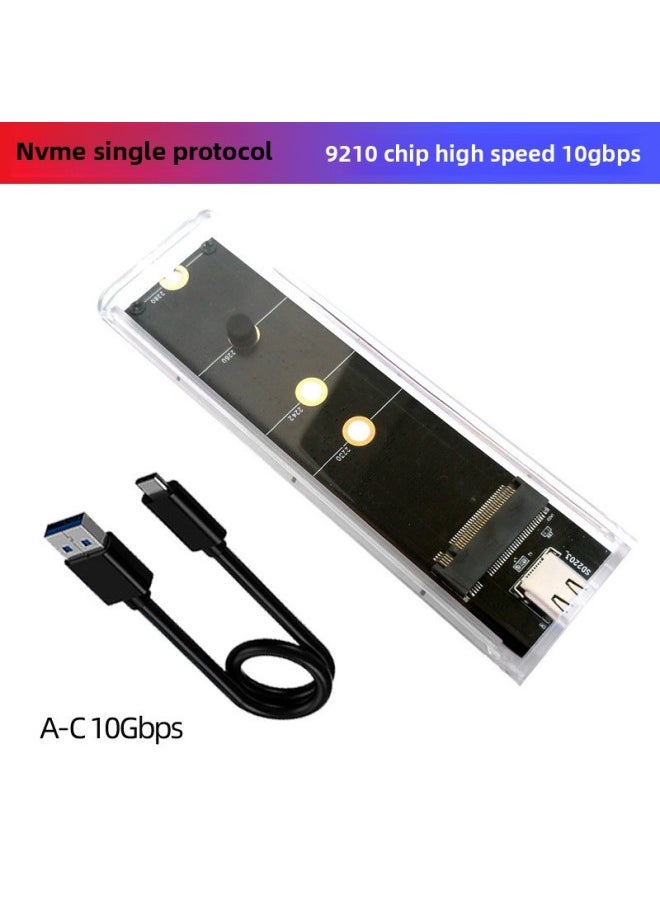 M.2 Transparent Push-pull Solid-state SSD Hard Drive Box NVME/NGFF/SATA To USB3.1 Speed Type-C-Color:NVME  - Image 4