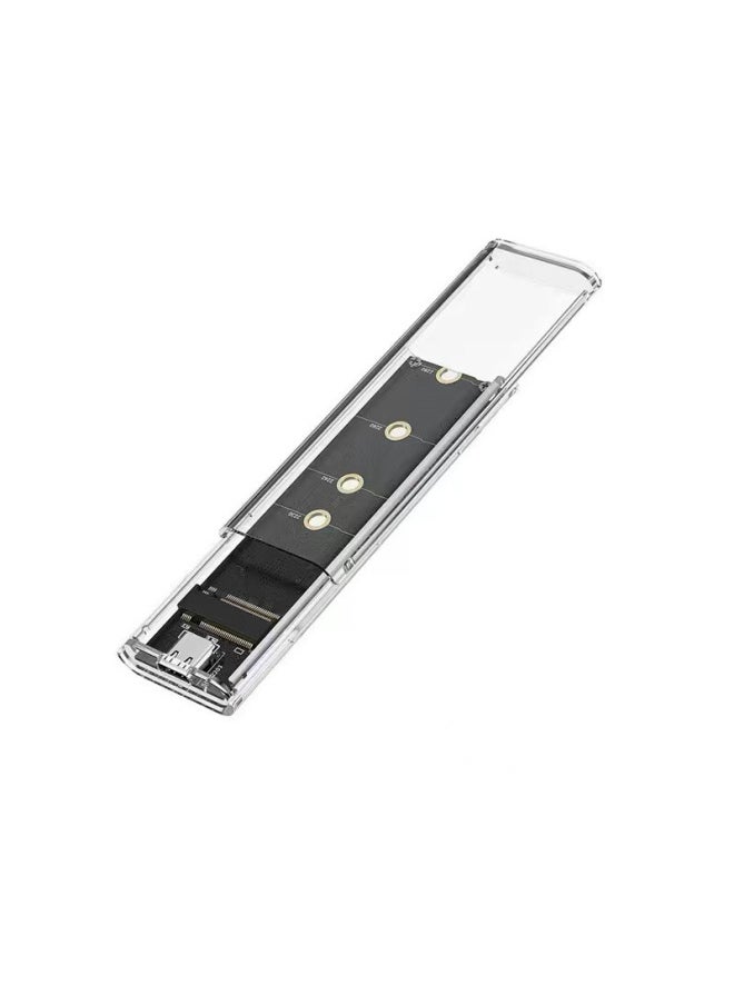 M.2 Transparent Push-pull Solid-state SSD Hard Drive Box NVME/NGFF/SATA To USB3.1 Speed Type-C-Color:NVME  - Image 1