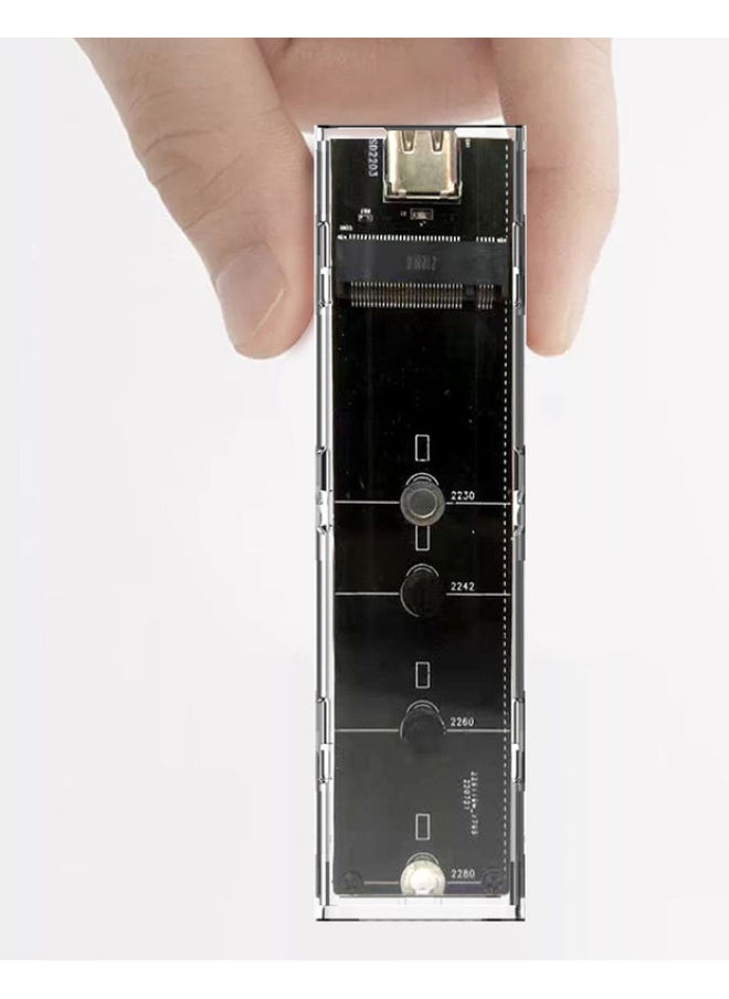 M.2 Transparent Push-pull Solid-state SSD Hard Drive Box NVME/NGFF/SATA To USB3.1 Speed Type-C-Color:NVME  - Image 3