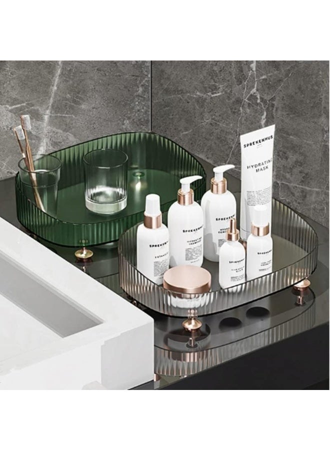 Beauenty Makeup Perfume Organizer, Vanity Tray, Cosmetic Skincare Countertop Organizer for Bathroom, Clear - Image 3