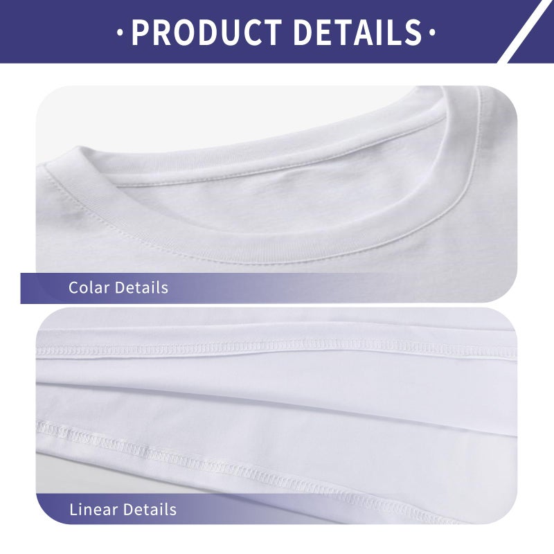 METFUIN Sublimation Blank T-Shirts, Polyester, Crew Neck, White, Unisex (US, Alpha, Large, Regular, Regular, 1, White) - Image 3