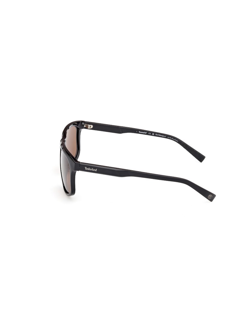 TIMBERLAND FULL RIM MALE RECTANGULAR BLACK INJECTED SUNGLASSES - Image 2
