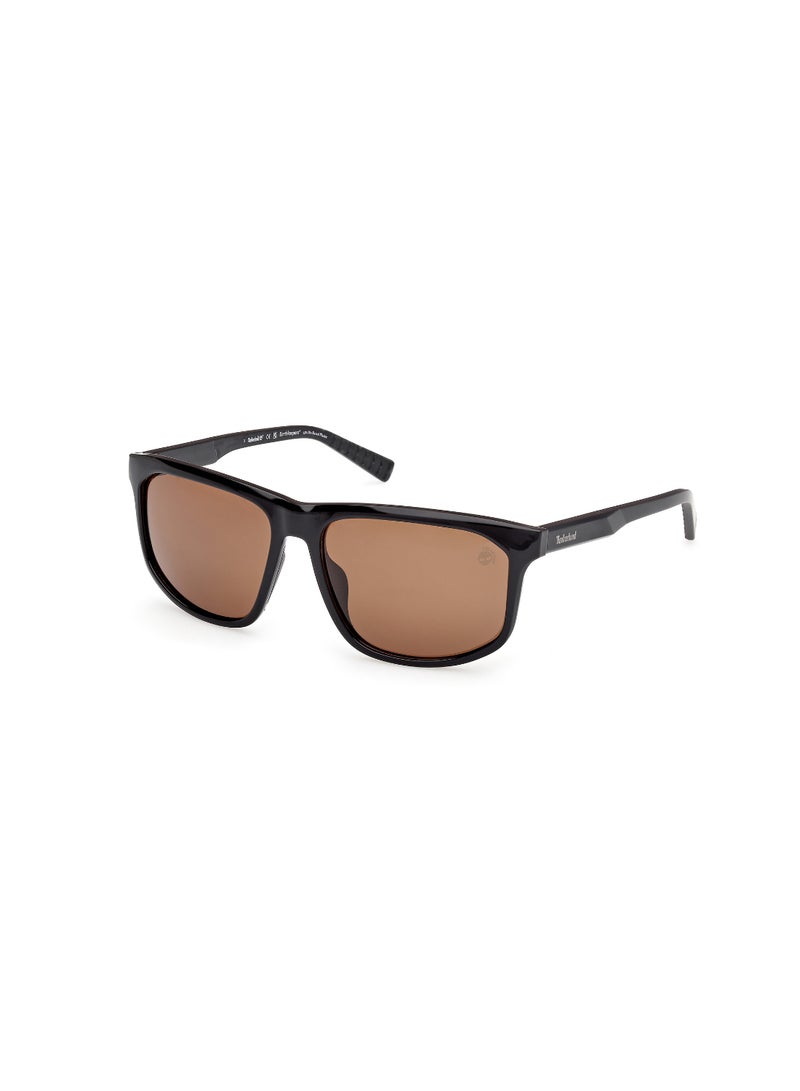 TIMBERLAND FULL RIM MALE RECTANGULAR BLACK INJECTED SUNGLASSES - Image 1