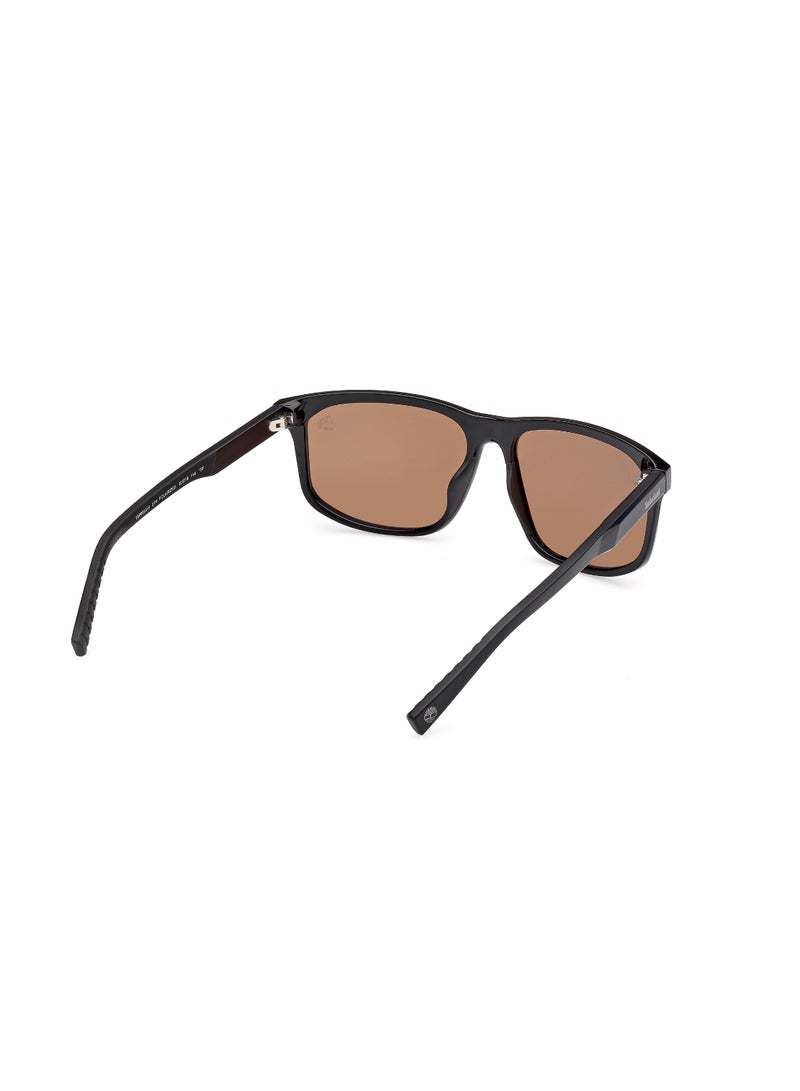TIMBERLAND FULL RIM MALE RECTANGULAR BLACK INJECTED SUNGLASSES - Image 5