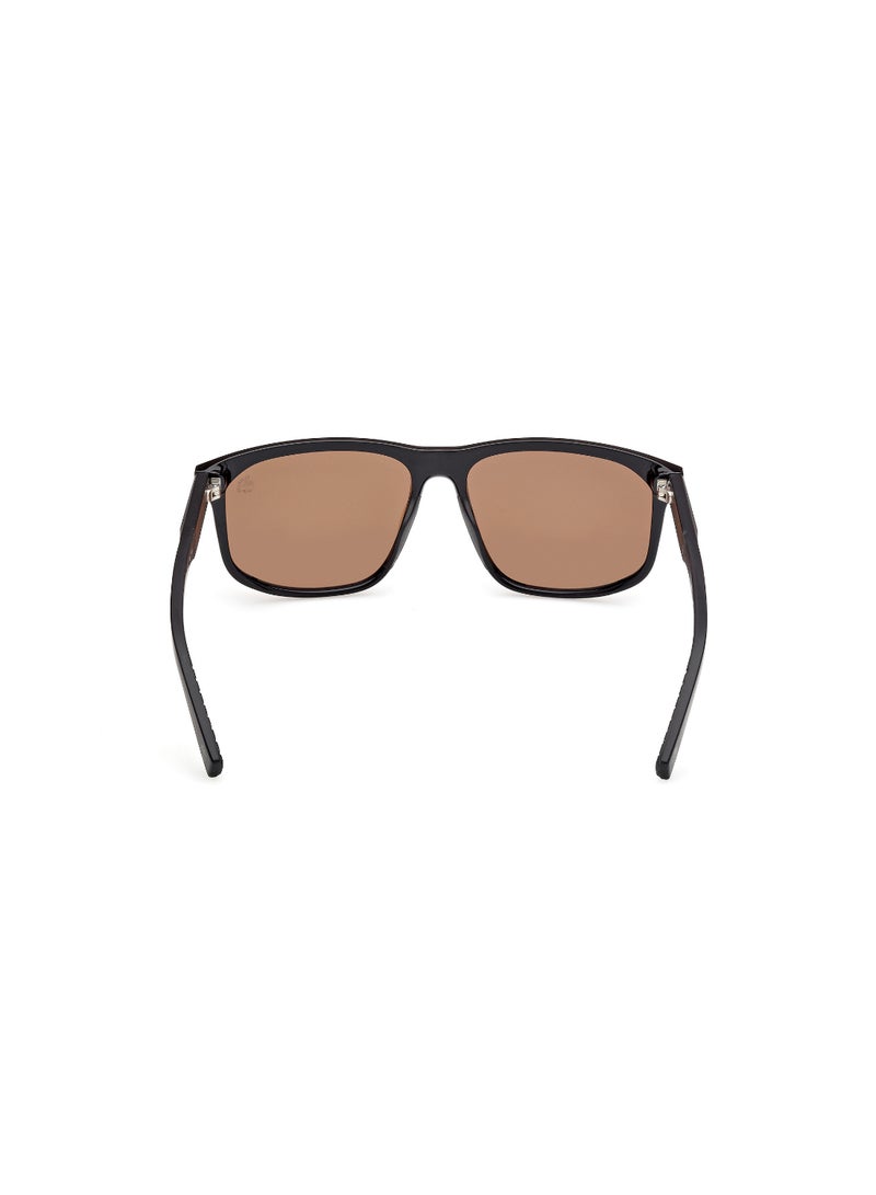 TIMBERLAND FULL RIM MALE RECTANGULAR BLACK INJECTED SUNGLASSES - Image 4