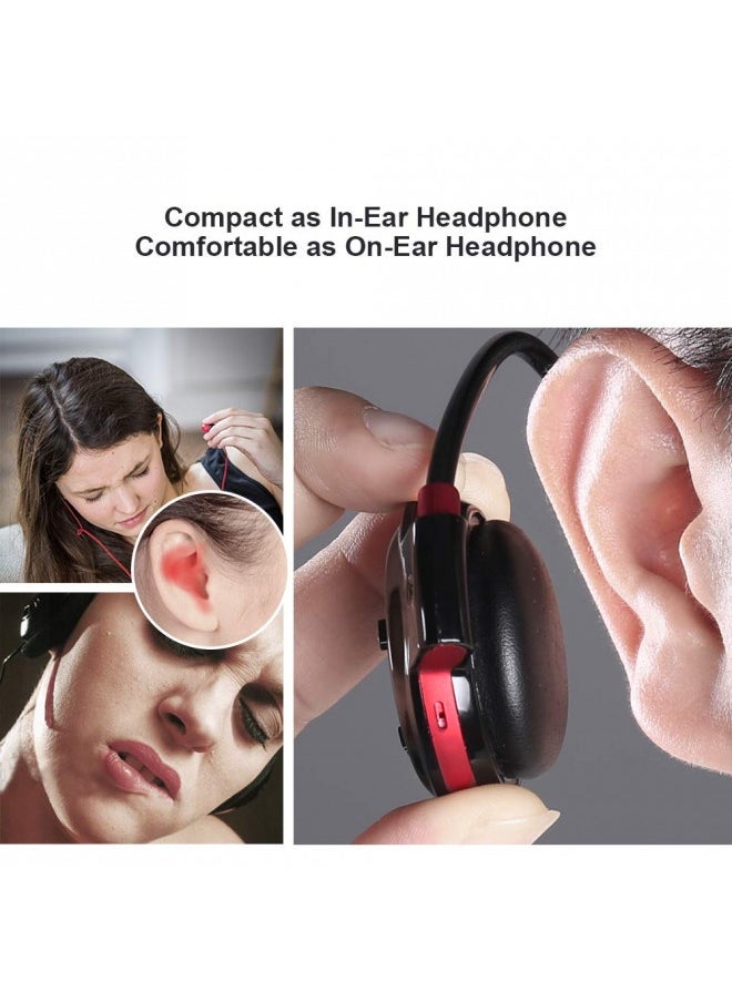 Smatree Cootree Wireless Headphone Sports Headset With Built In Microphone,Bluetooth Headphones Behind The Head,Foldable And Carried In The Purse, Black/Red  - Image 4