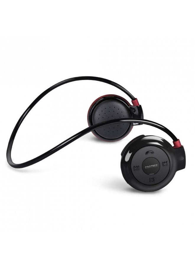 Smatree Cootree Wireless Headphone Sports Headset With Built In Microphone,Bluetooth Headphones Behind The Head,Foldable And Carried In The Purse, Black/Red  - Image 2