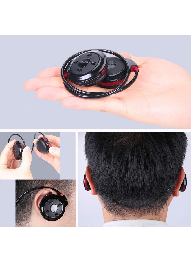 Smatree Cootree Wireless Headphone Sports Headset With Built In Microphone,Bluetooth Headphones Behind The Head,Foldable And Carried In The Purse, Black/Red  - Image 3