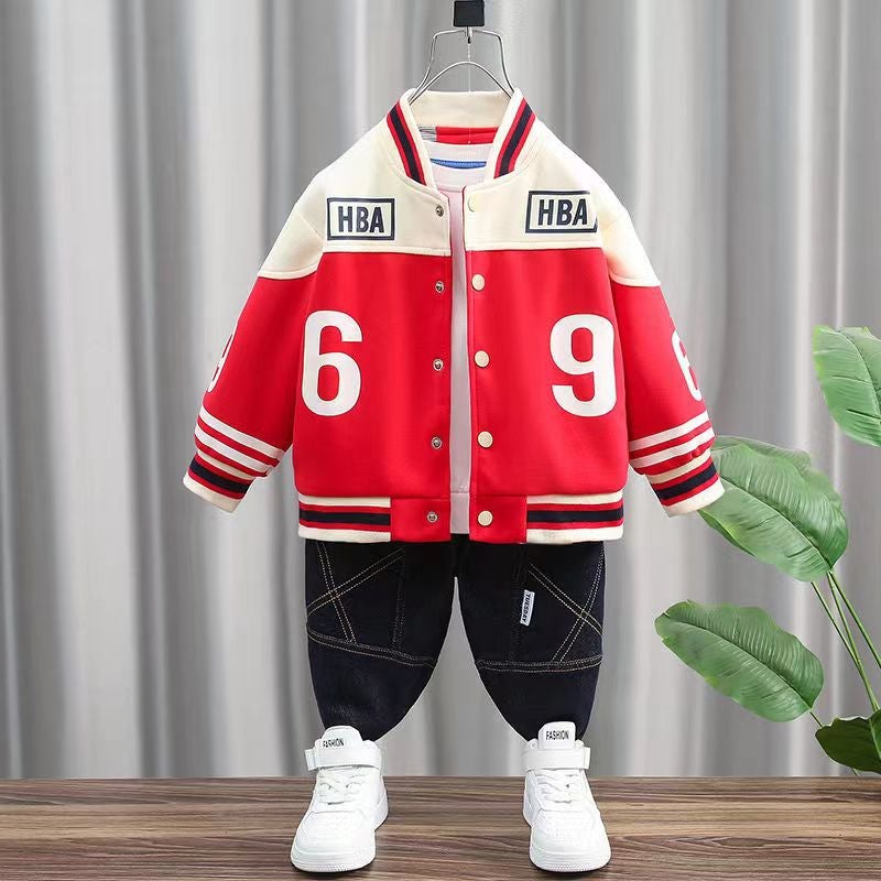 Boys' Baseball Jacket Sports Coat Stylish Trendy Streetwear For Older Children - Image 1