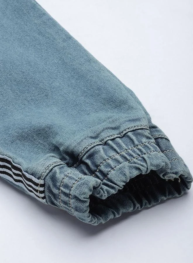 The Indian Garage Co Blue The Indian Garage Co Men Taping Detail Cuffed Jeans for Men | Best Price UAE