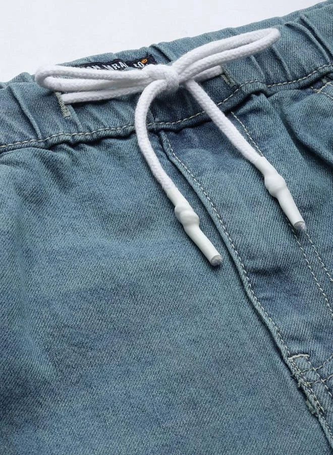 The Indian Garage Co Blue The Indian Garage Co Men Taping Detail Cuffed Jeans for Men | Best Price UAE