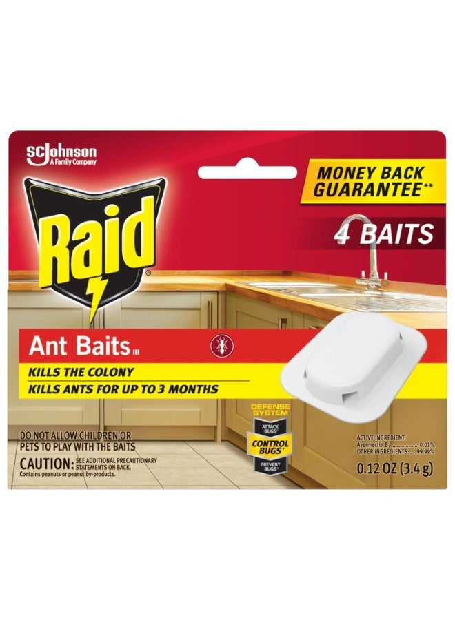 Raid Ant Killer Baits, for Household Use, Kills The Colony, Kills Ants for 3 Months, Child Resistant, 4 Count - Image 2