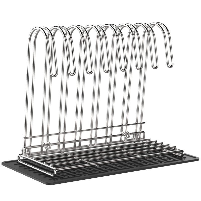IDEATECH Reusable Bag Rack with Cup Drying Mat,Plastic Bag Dryer Rack Dish Drying,Collapsible Kitchen Counter Storage Organizer Sponge Holder,Dryer Rack for Silicone Storage Bag,Kitchen Must Have - Image 1