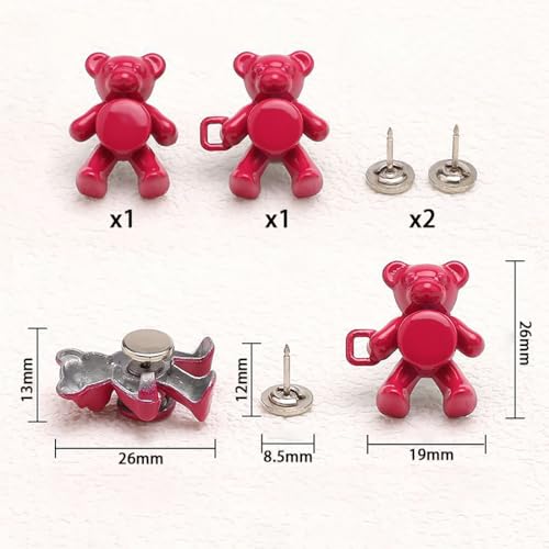 SCORYULE 12 Set Bear Pant Waist Tightener, Adjustable Waist Buckle Set, Button Pins for Loose Jeans to Make Tighter, Button Adjuster for Pants, Jeans, Skirts, Sleeves - Image 2
