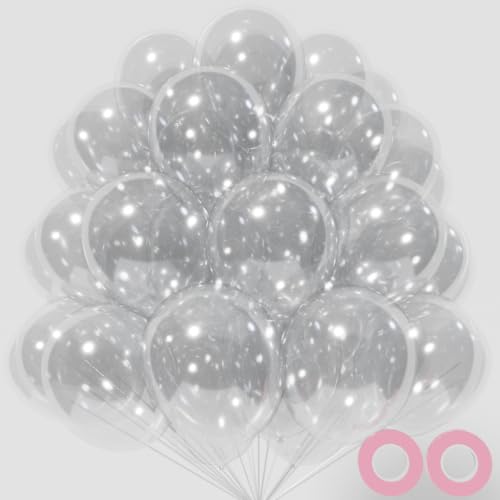 KAWKALSH Clear Balloon 12 Inch 110pcs Latex Party Balloons Helium Bright Color for Birthday Baby Shower Wedding Party Supplies Arch Garland Decoration - Image 1