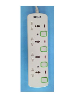 ELTRAZONE "3-Way Power Extension Socket with Individual Switches – White, 2 Meter"  - Image 1