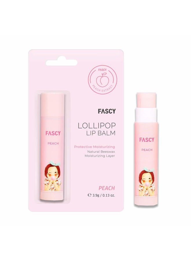 FASCY Lollipop Lip Balm Peach, Lip Balms & Moisturizers, Korean Lip Balm, Korean Lip, Korean Lip Products, Paraben Free, Moisturizing, 0.13 Oz, (Peach) - Image 1