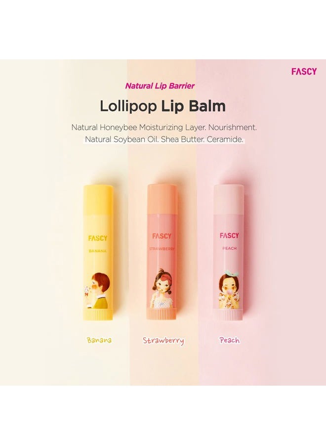 FASCY Lollipop Lip Balm Peach, Lip Balms & Moisturizers, Korean Lip Balm, Korean Lip, Korean Lip Products, Paraben Free, Moisturizing, 0.13 Oz, (Peach) - Image 2