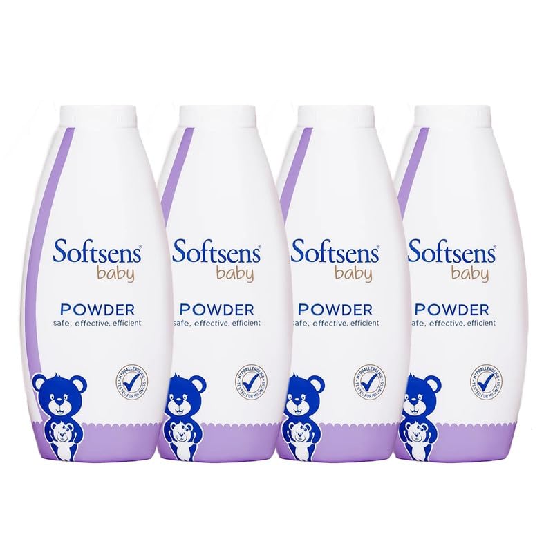 Softsens Baby Powder|Enriched with Patchouli & Olive|Soothes & Moisturises Baby’s Skin|Mild,Dermatologically Tested,Hypoallergenic & Paraben-Free|200g (Pack of 4) - Image 1