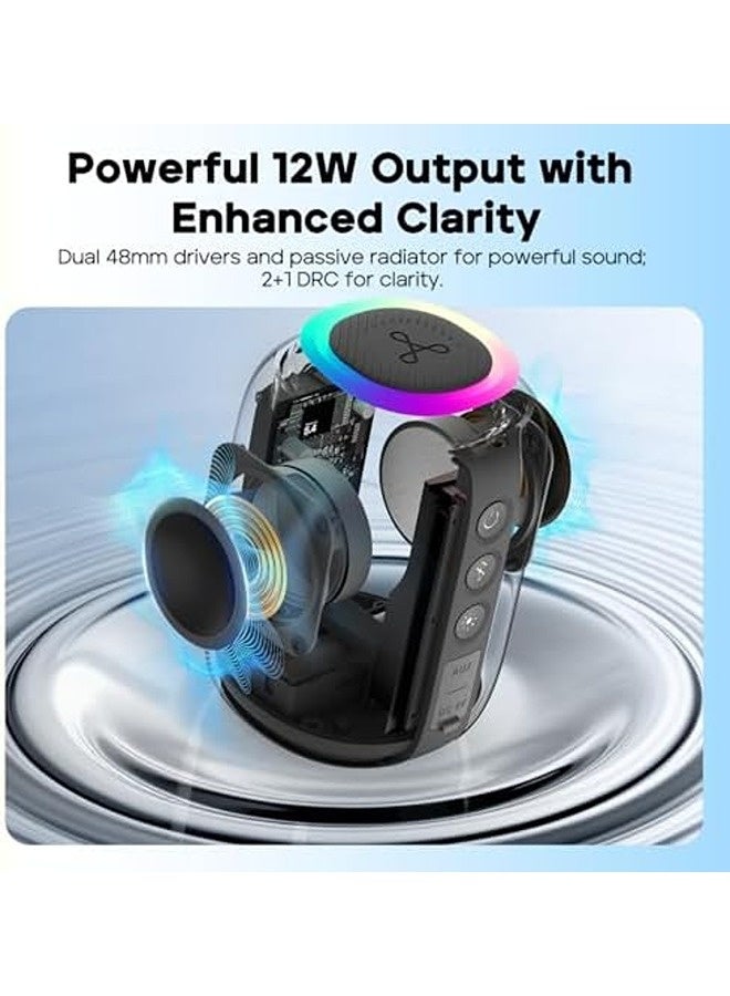 تريبيت سماعة بلوتوث StormBox Mini+ – أخضر | صوت 360° بقدرة 12 واط، تشغيل حتى 12 ساعة، بلوتوث 5.4، مقاومة للماء بمعيار IPX7، إضاءة LED، دعم الاقتران بتقنية TWS، إعدادات EQ مخصصة، منفذ Type-C - Image 4