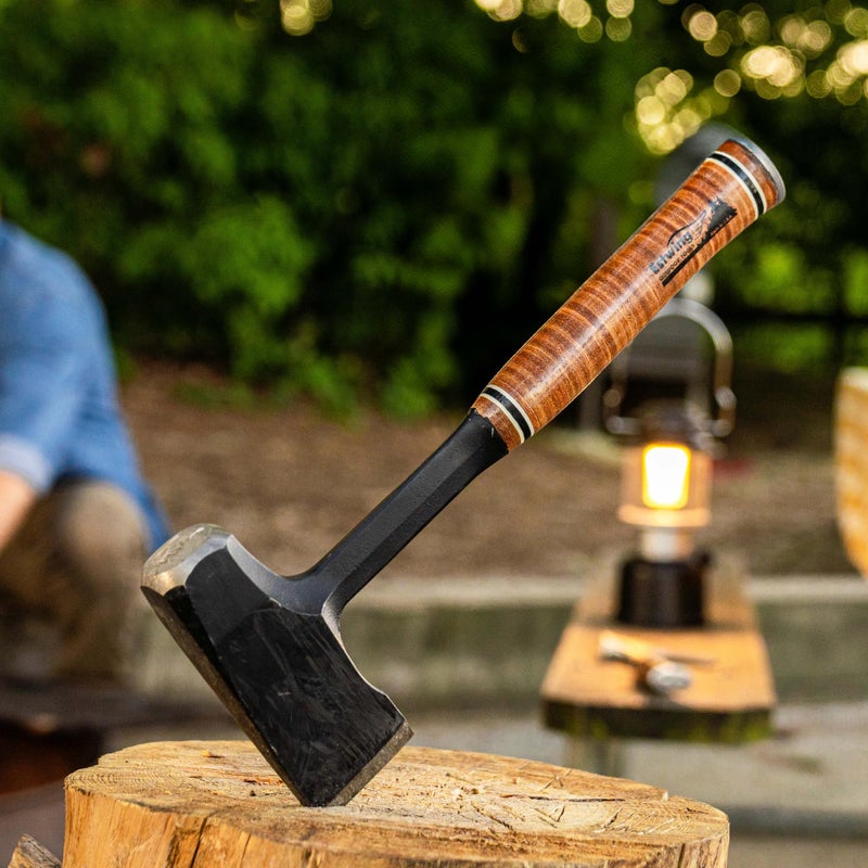 Estwing فأس صديق النار من إستي وينغ - إصدار خاص - 14" فأس لتقسيم الخشب مع هيكل فولاذي مطروق ومقبض جلد أصلي - EFF4SE - Image 4