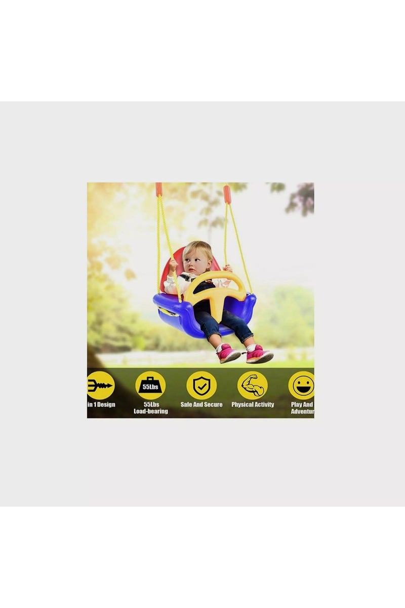 REXA Safety Swing for Toddlers - Red, Blue, Yellow - Image 2