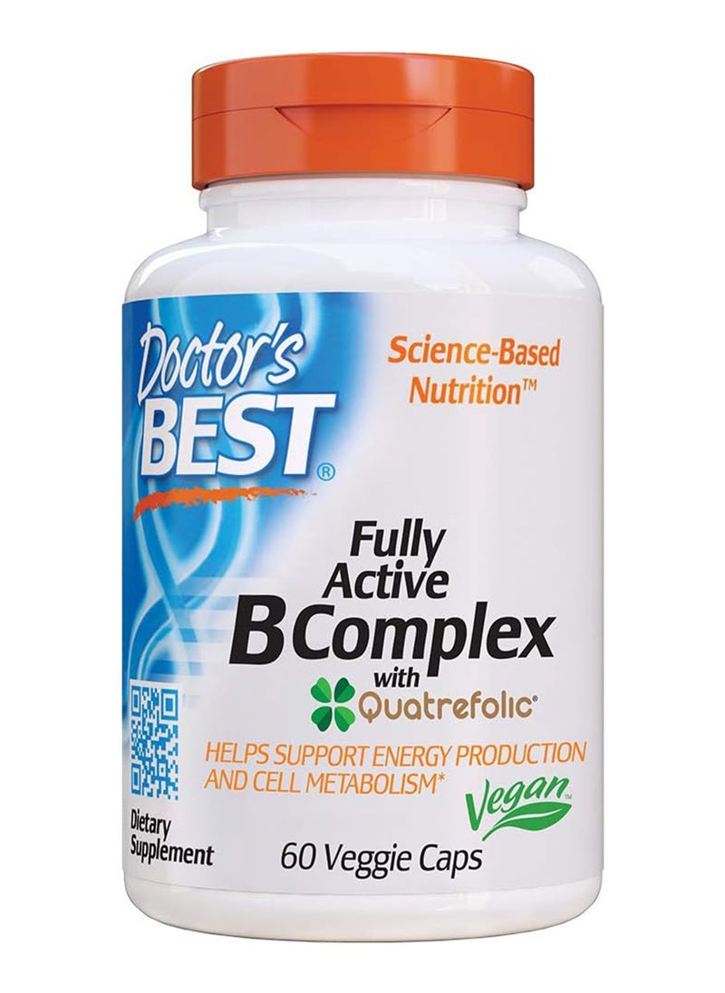 Doctor's BEST Fully Active B Complex Supports Energy Nervous System Optimal Health Nongmo Gluten Free Vegan Soy Free 60 Count  - Image 1