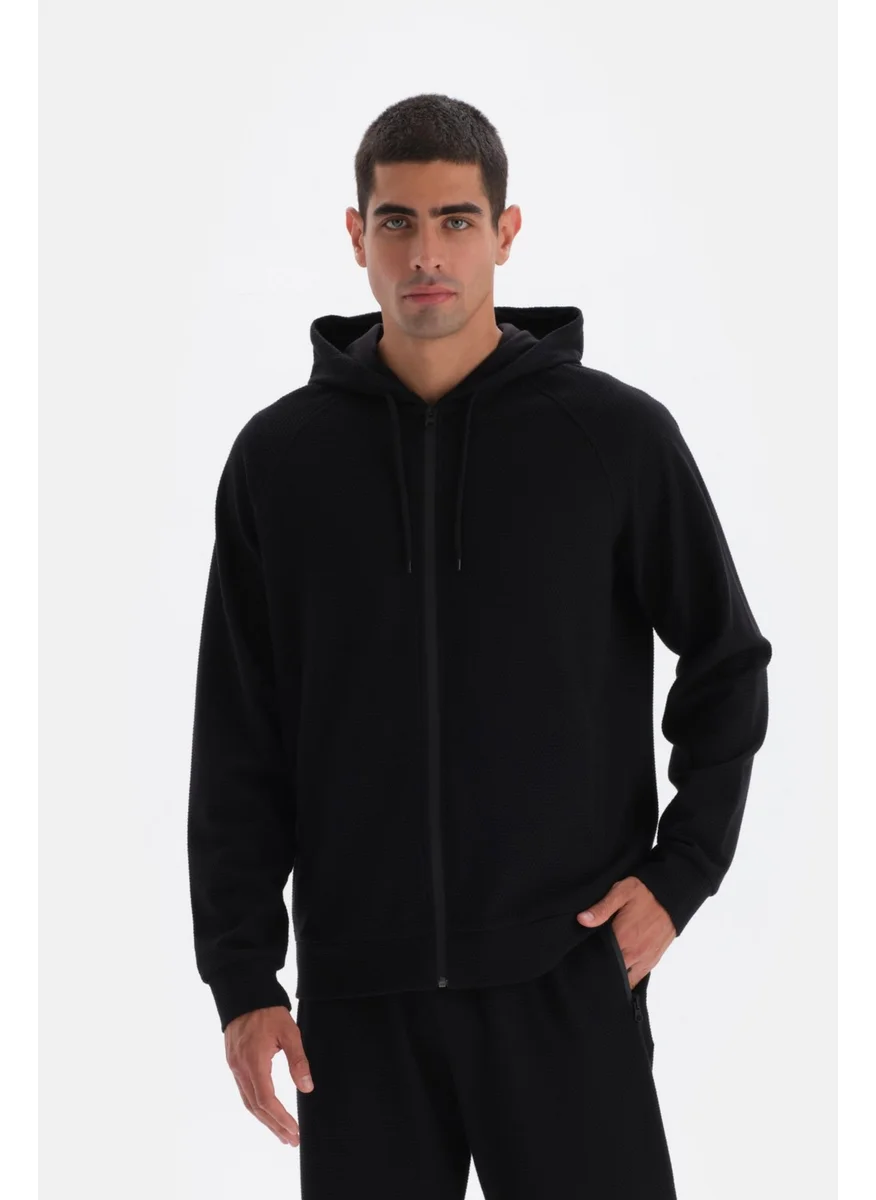 dagi Black Hooded Zippered Sweatshirt