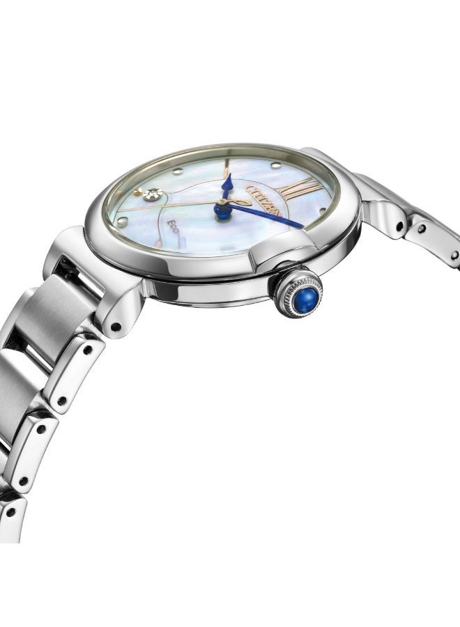 سيتيزن L Maybells Eco-Drive Women's Watch EM1070-83D, 29.5 mm Mother-of-Pearl Dial, Stainless Steel Case & Bracelet, 50 m WR - Image 2