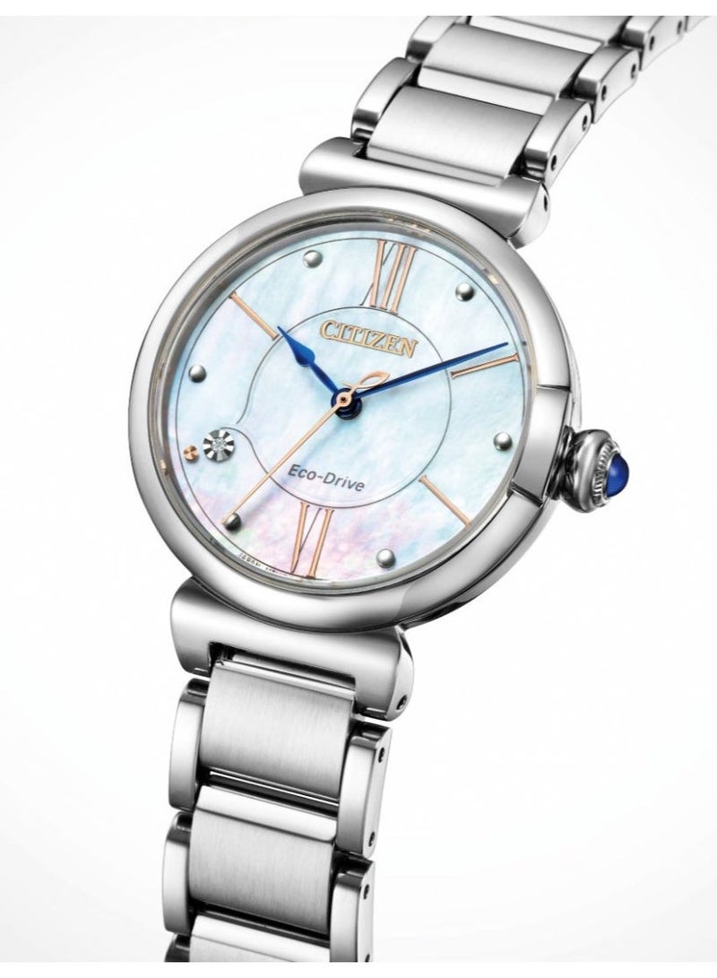 سيتيزن L Maybells Eco-Drive Women's Watch EM1070-83D, 29.5 mm Mother-of-Pearl Dial, Stainless Steel Case & Bracelet, 50 m WR - Image 1