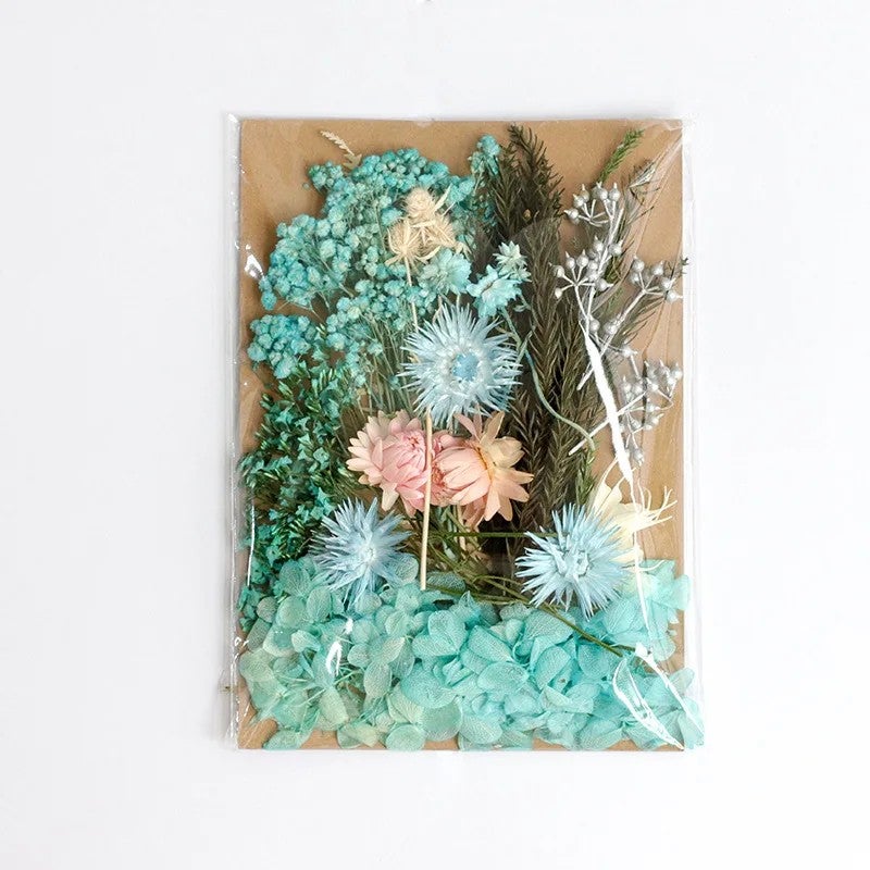 Bluejw Diy Preserved Hydrangea & Gypsophila Dried Flower Kit – Embossed Dried Plants in Decorative Bag for Home, Wedding & Craft Decoration - Image 1
